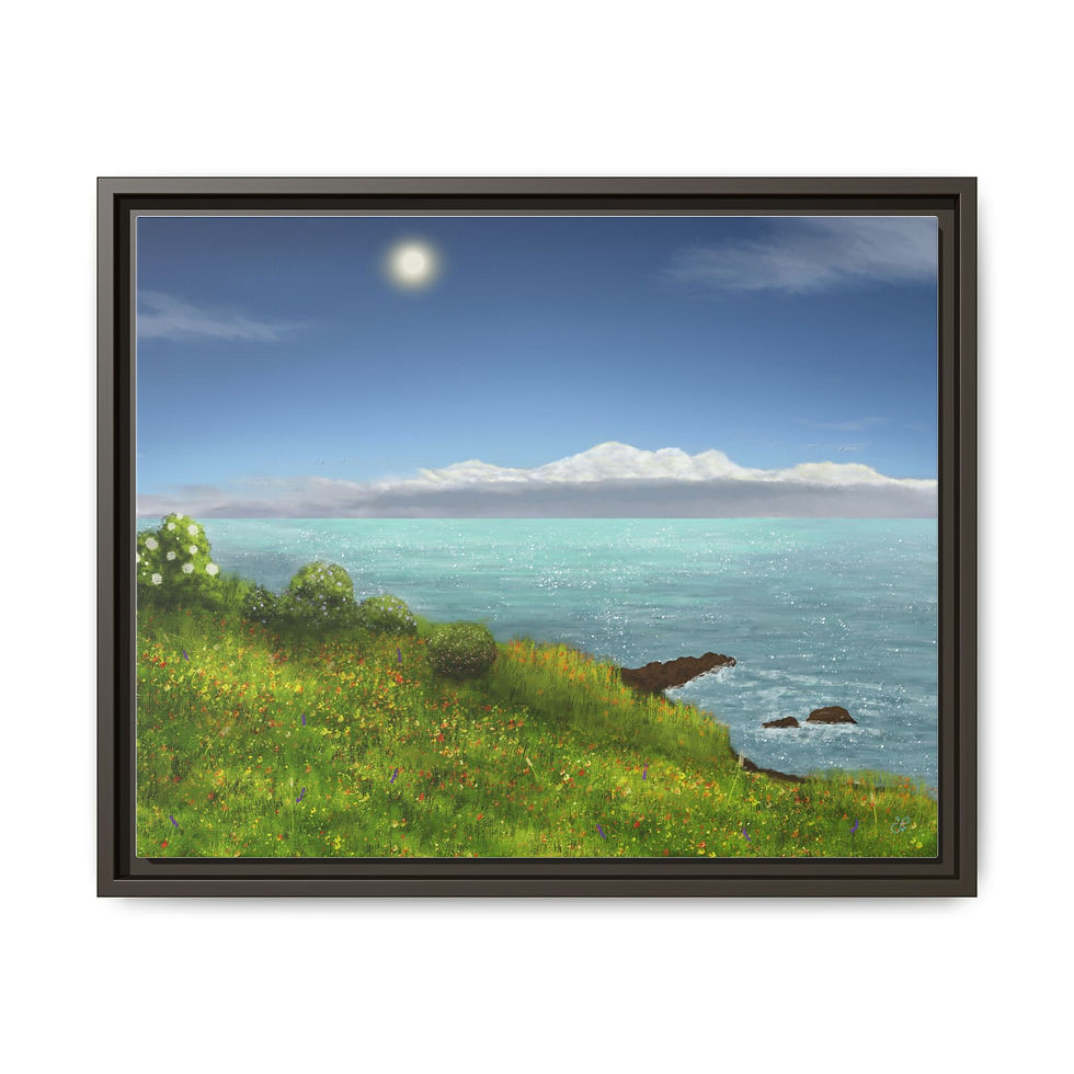 Thumbnail: “The Coastal Garden” Framed Matte Canvas
