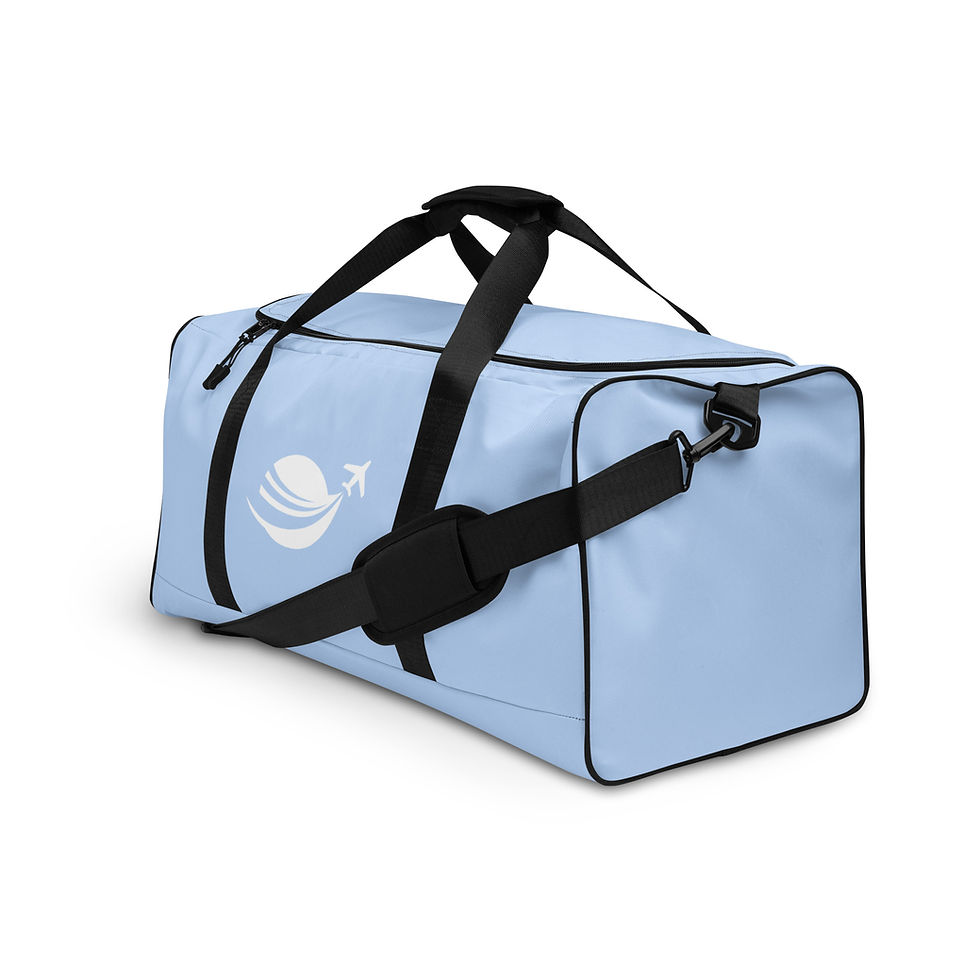 Thumbnail: Jet Set Black Travel Duffel Bag - Blue