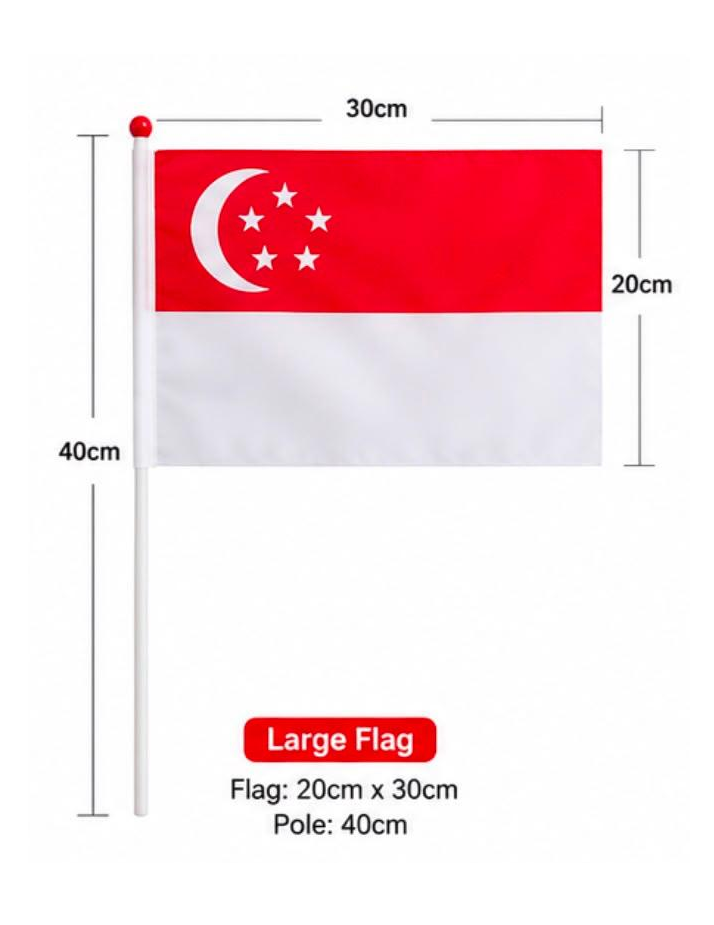 Large Hand Held Singapore Flag
