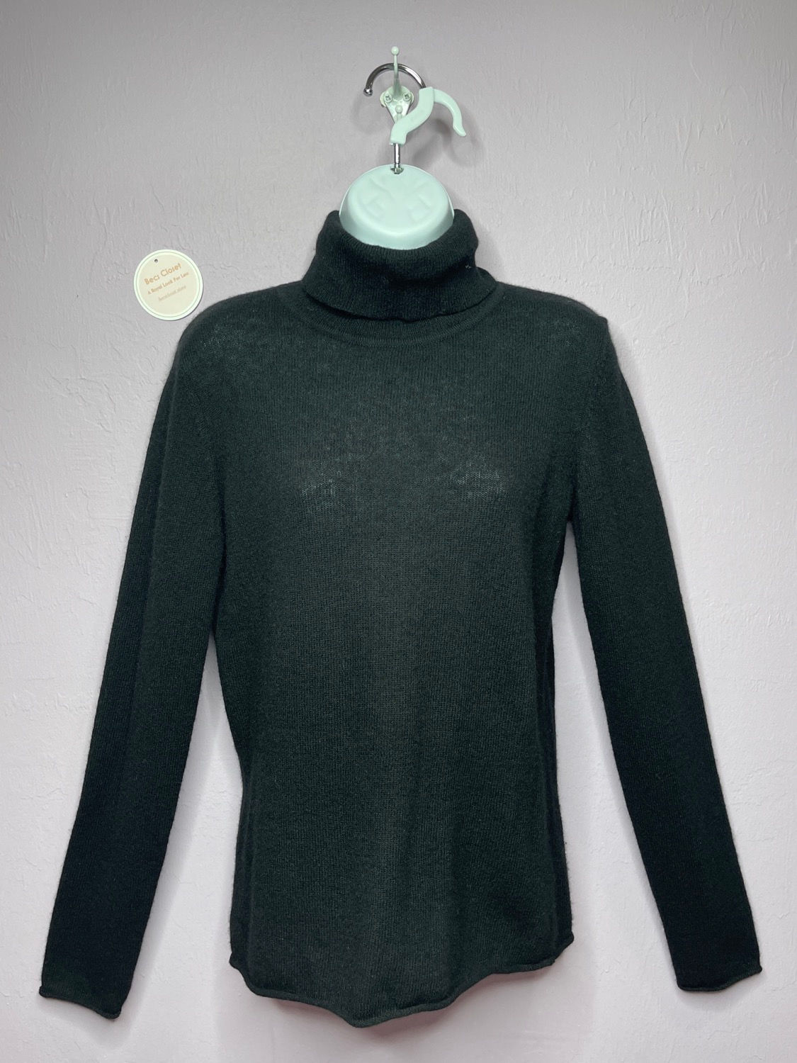 Belle France Black Cashmere Sweater Size S