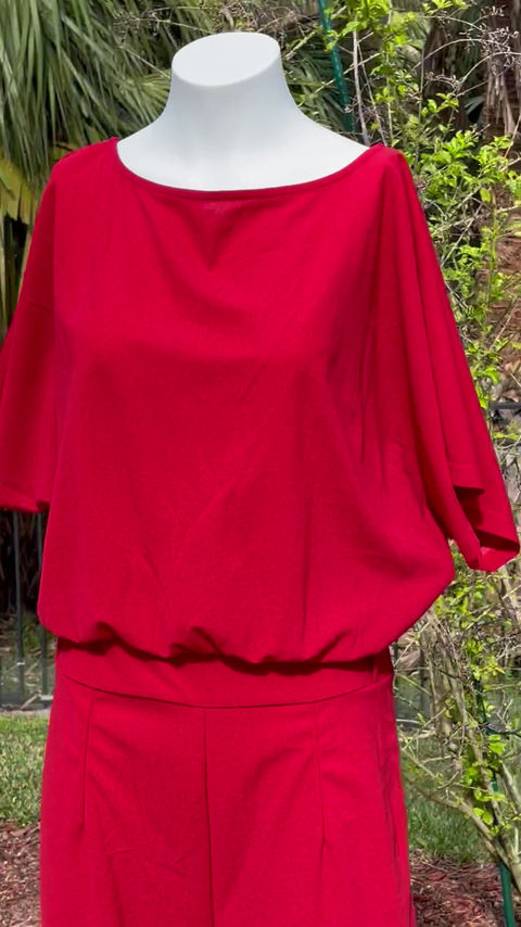 縮圖：Fashion Pepper Red Peak a Boo Jumpsuit Size L