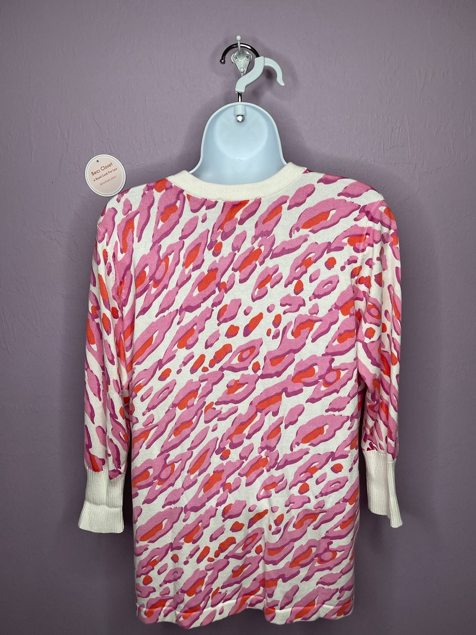 縮圖：Bob Mackie Wearable Art Cardigan Cheetah Print Size S