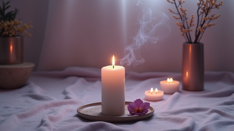 candles burning with incense