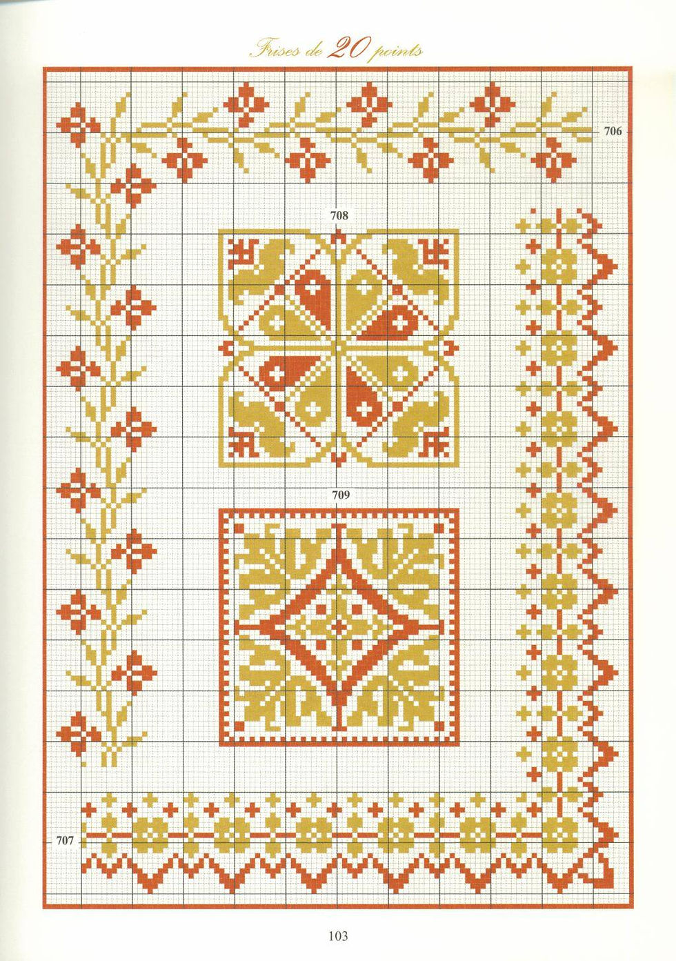 Вышивка крестом. Орнаменты. Repertoire des frises.