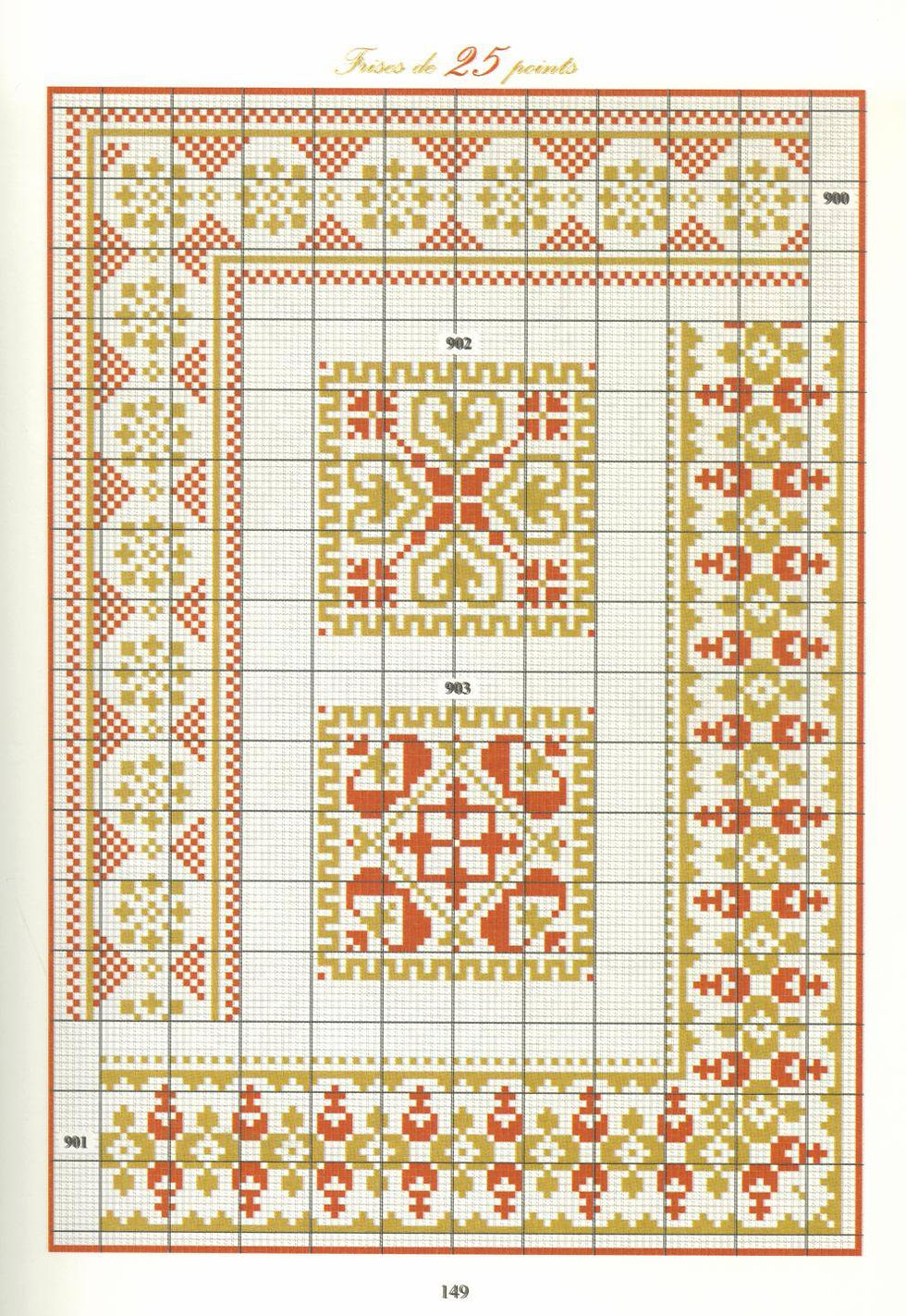 Вышивка крестом. Орнаменты. Repertoire des frises.