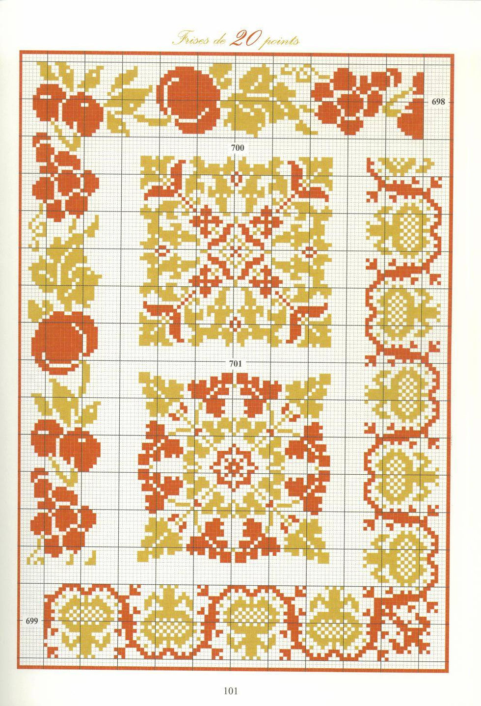 Вышивка крестом. Орнаменты. Repertoire des frises.
