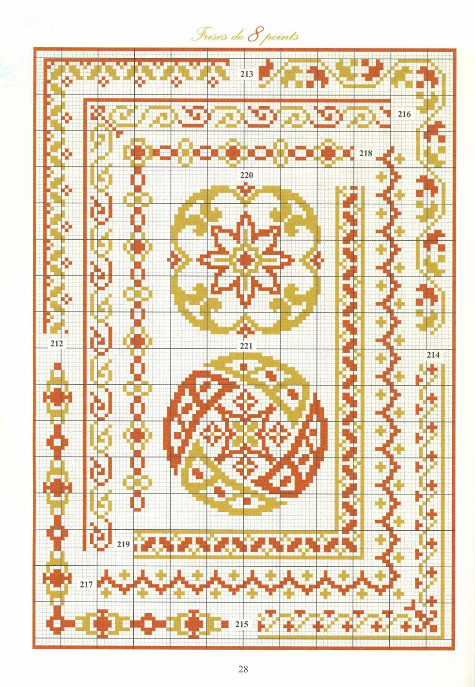 Вышивка крестом. Орнаменты. Repertoire des frises.