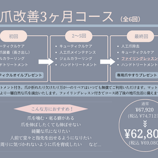 〈深爪改善3ヶ月コース〉が新しく生まれ変わります。