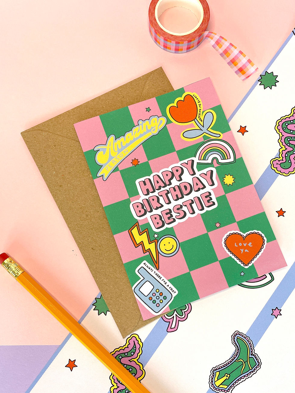 Birthday Bestie Stickers Card