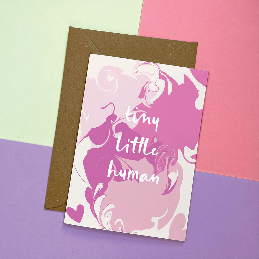 Tiny Little Human New Baby Card Pink