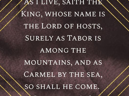 Hear Ye The Lord God Of Isreal!