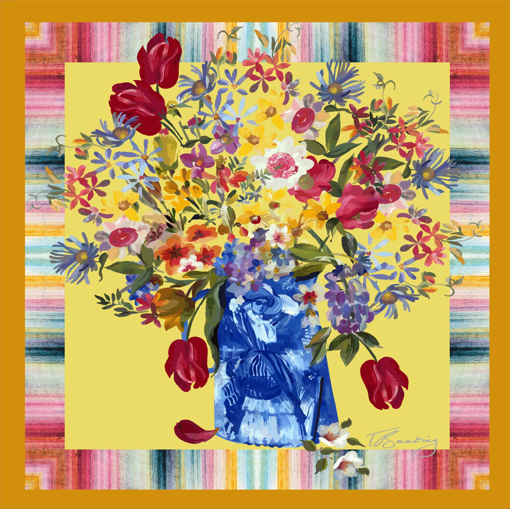 Foulard Vase of Flowers