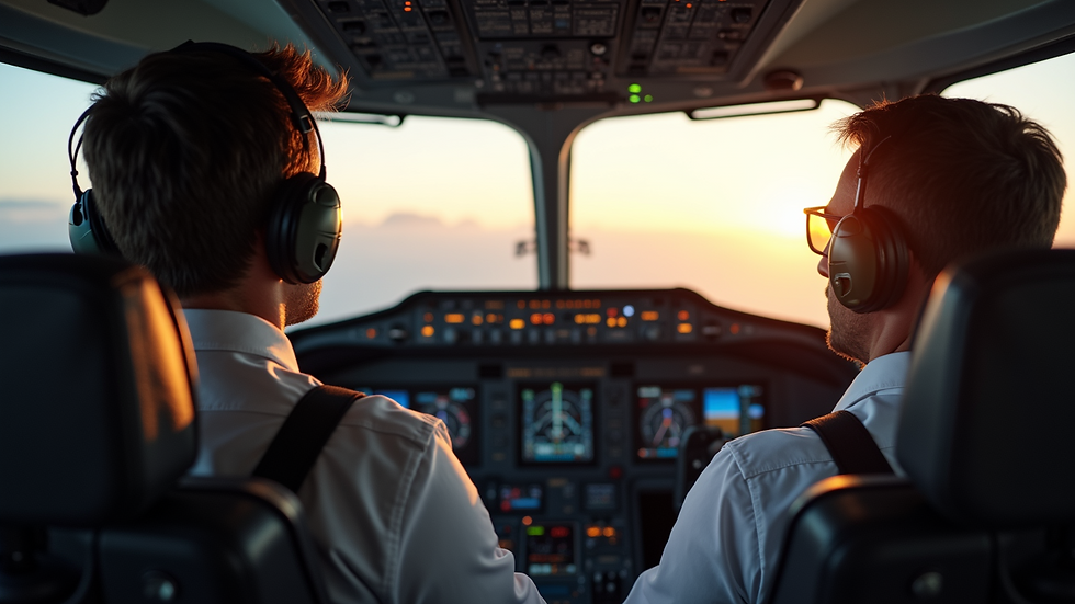 Close-up view of a modern cockpit inside a training aircraft