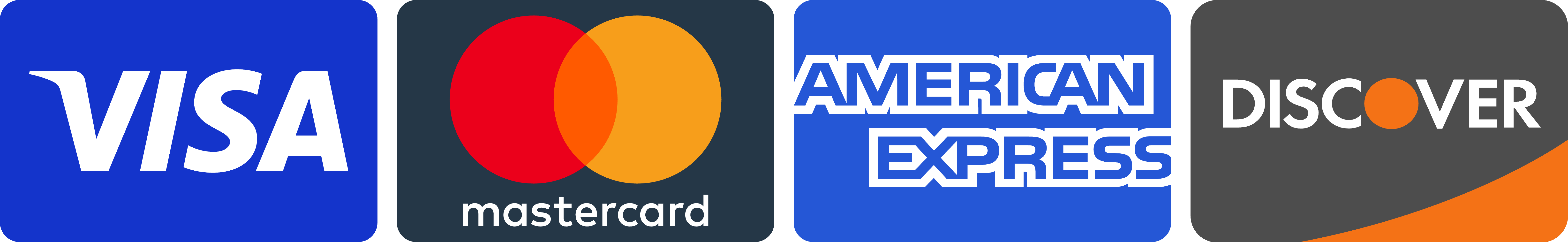 Visa, Mastercard, American Express and Discover