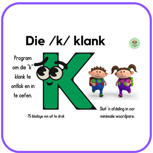 Artikulasieprogram: "K"-Klank | Spraakterapie HUB