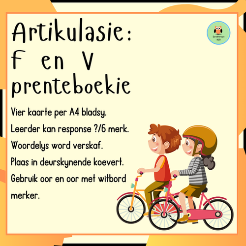 Prenteboekies vir Artikulasie: die "f" klank (f en v letters ...