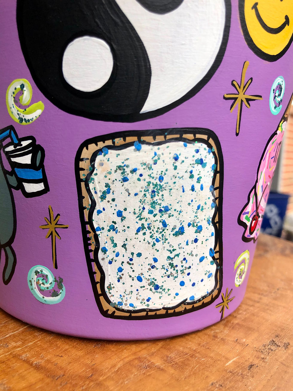 Thumbnail: purple flash art 6.5" cylinder planter