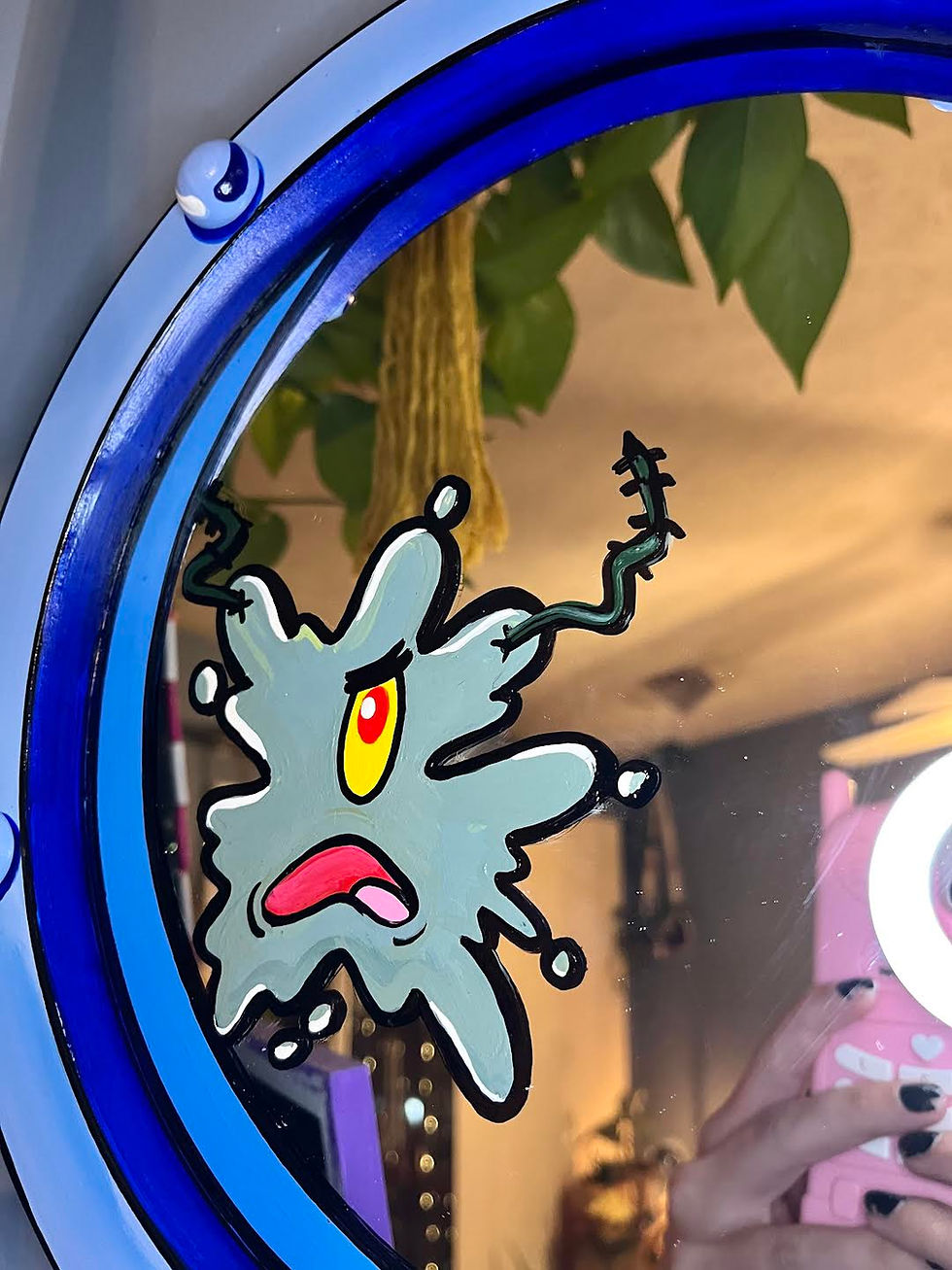 Thumbnail: splattered plankton porthole mirror 10"