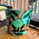 Thumbnail: green + blue botanical pot 6.3"