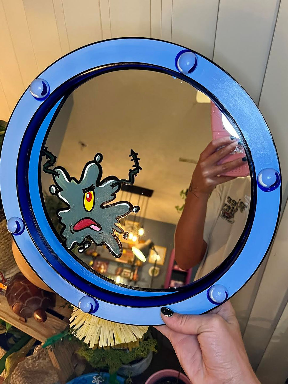 Thumbnail: splattered plankton porthole mirror 10"