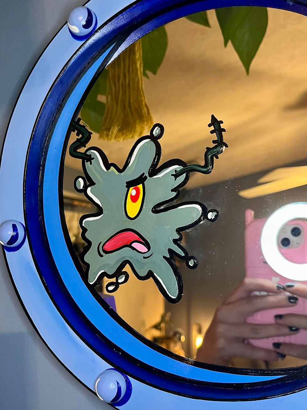 Thumbnail: splattered plankton porthole mirror 10"