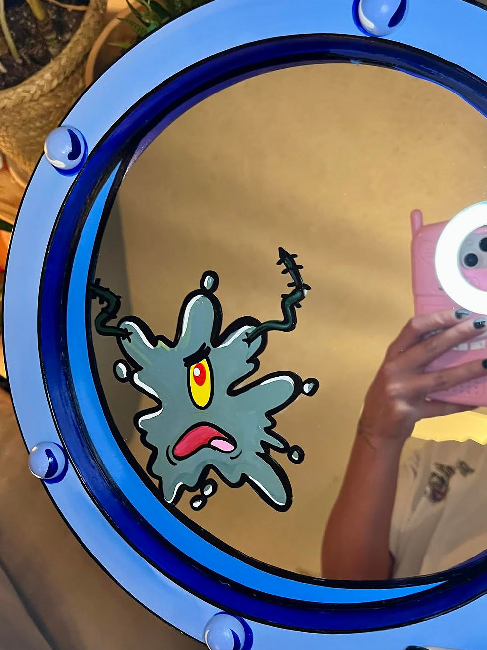 Thumbnail: splattered plankton porthole mirror 10"