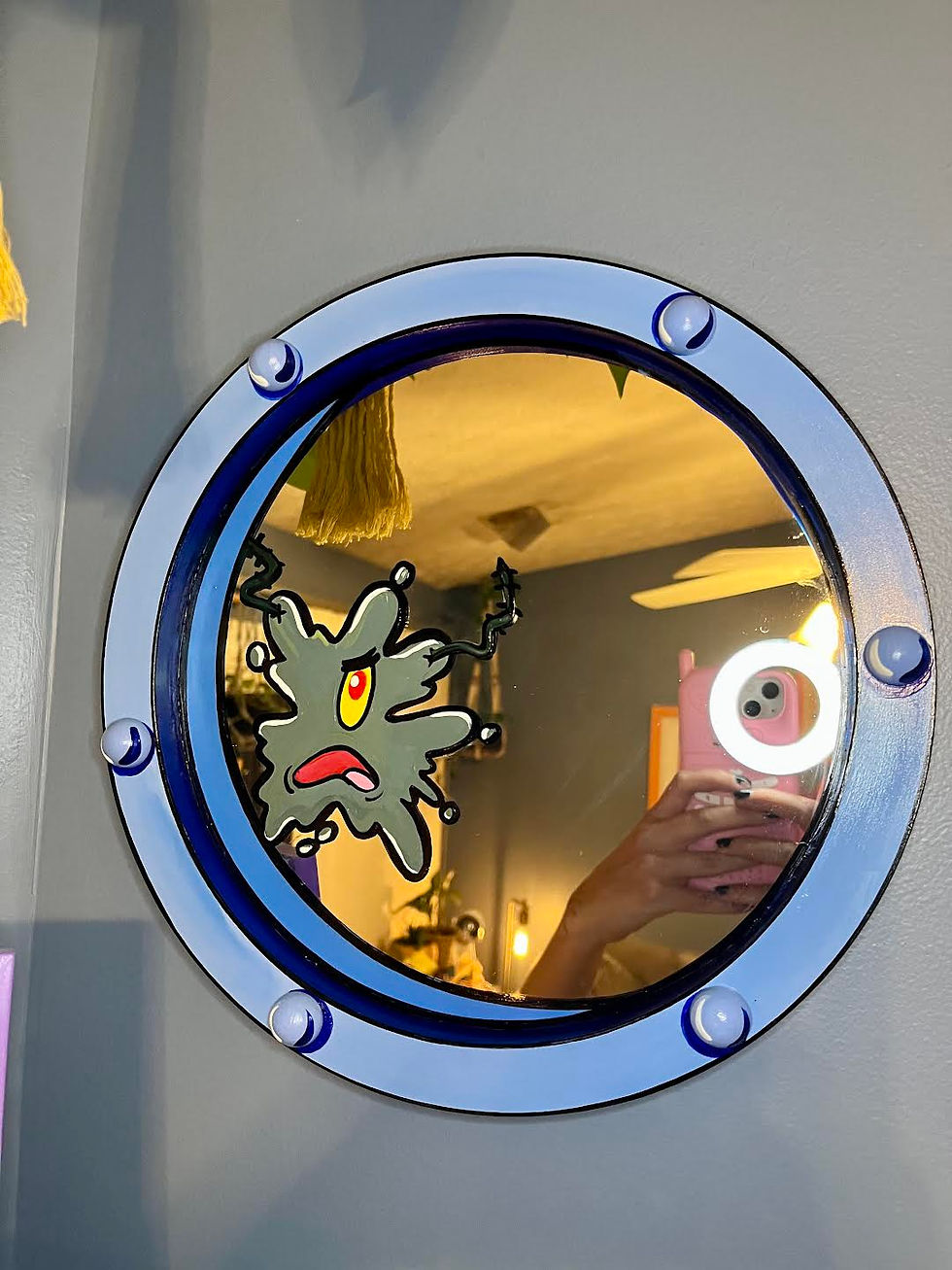 Thumbnail: splattered plankton porthole mirror 10"