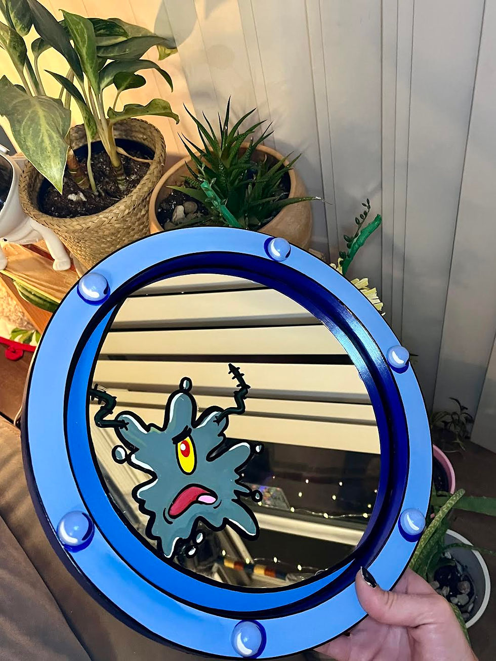 Thumbnail: splattered plankton porthole mirror 10"