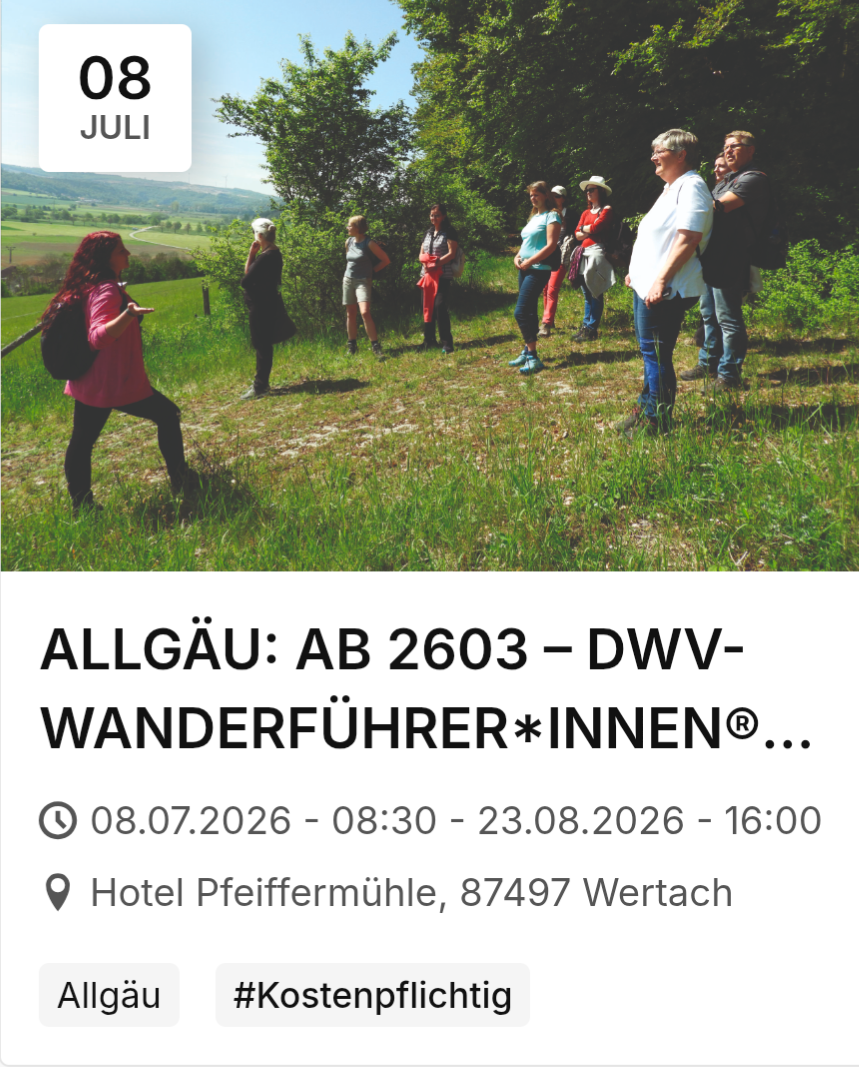 NÄCHSTE AUSBILDUNG WERTACH