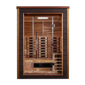 Thumbnail: Golden Designs Nora 2 Person Outdoor-Indoor PureTech™ Hybrid Full Spectrum Sauna