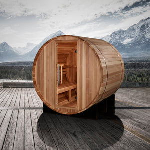 Thumbnail: Golden Designs "St. Moritz" 2 Person Barrel Traditional Sauna - Pacific Cedar
