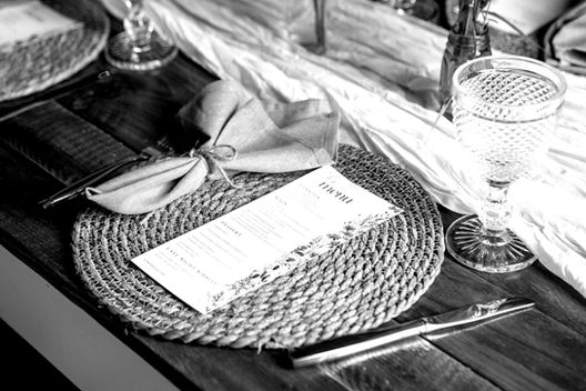 Custom wildflower dinner menu with Gatherwell styling.