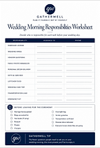 Wedding Morning Timeline worksheet for planning the wedding day schedule