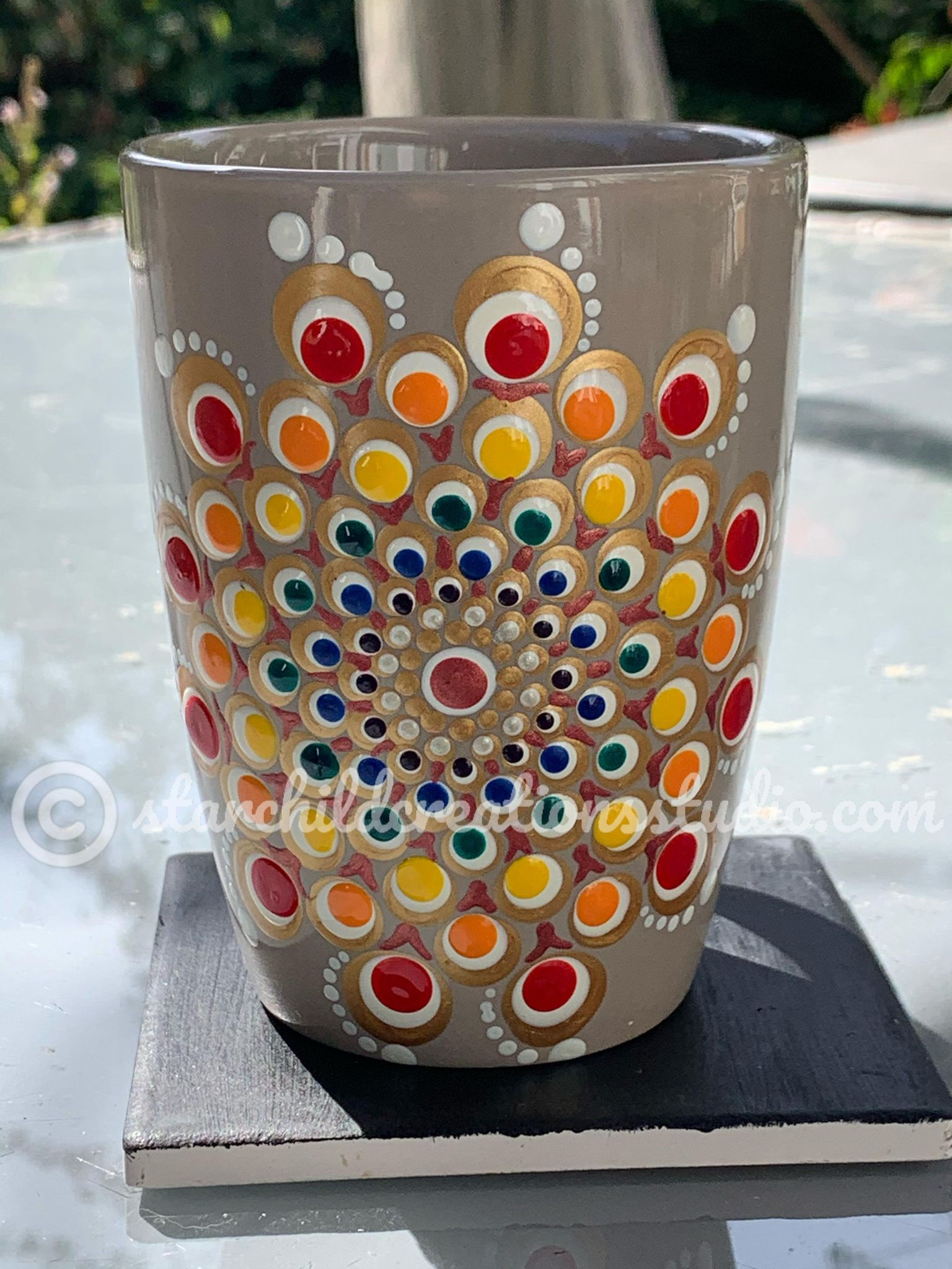 Peach Spiral Mandala Mug