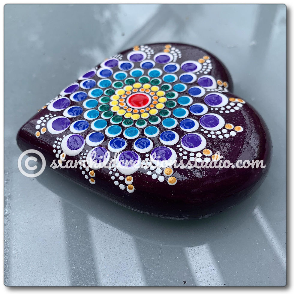 Thumbnail: 3D Mandala Stone - Rainbow Dahlia