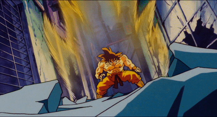 DBZ Movie 04 Son Goku SSJ VS Slug gif.