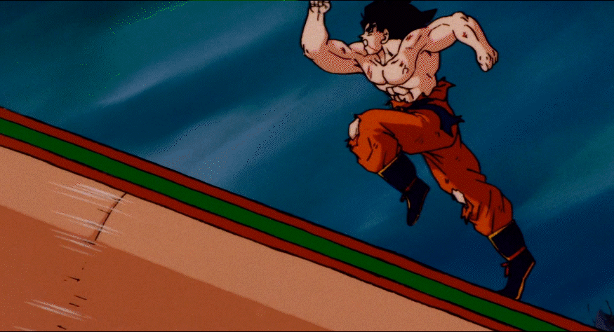 DBZ Movie 04 Son Goku VS Slug gif.