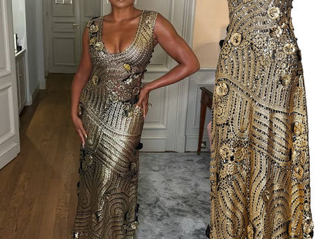 Taraji P. Henson's gold crochet dress