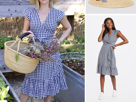 Reese Witherspoon’s Draper James straw hat and gingham dress