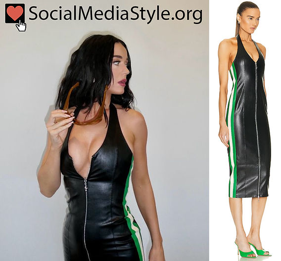 Katy Perry's zip up leather dress Katy Perry's zip up leather dress