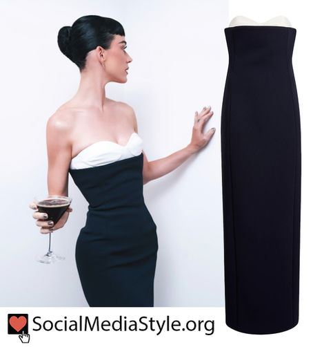 Katy Perry's strapless layered look dress