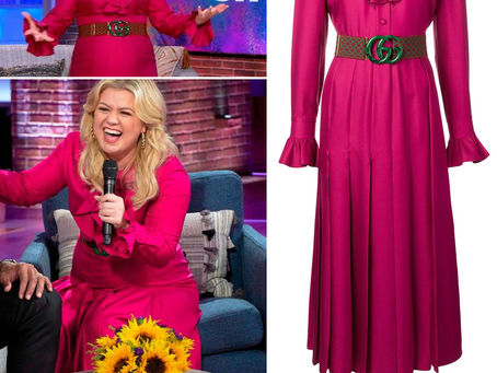 Kelly Clarkson's ruffled pink dress from The Kelly Clarkson Show