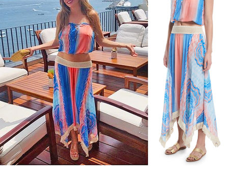 Sofia Vergara's striped strapless top and skirt
