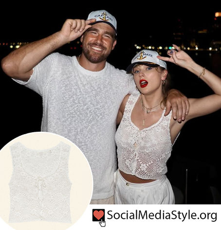 Taylor Swift's white crochet top