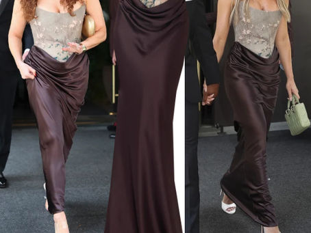 Abigail Anderson and Laura Kruk's strapless gown from Taylor Swift and Travis Kelce's wedding