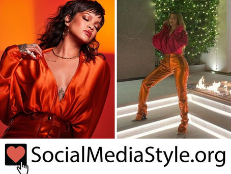 Rihanna and Kylie Jenner's red bodysuit and orange moto pants