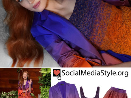 Jessica Chastain's ombre blazer, tank top, and shorts from The Ellen DeGeneres Show