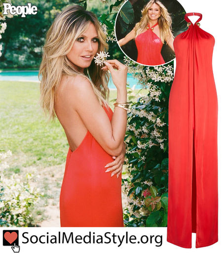 Heidi Klum's red halter dress from People Magazine