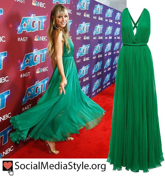 Heidi Klum's green chiffon gown from America's Got Talent Heidi Klum's green chiffon gown from America's Got Talent