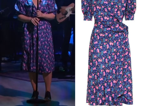 Kelly Clarkson's floral print wrap dress from The Kelly Clarkson Show